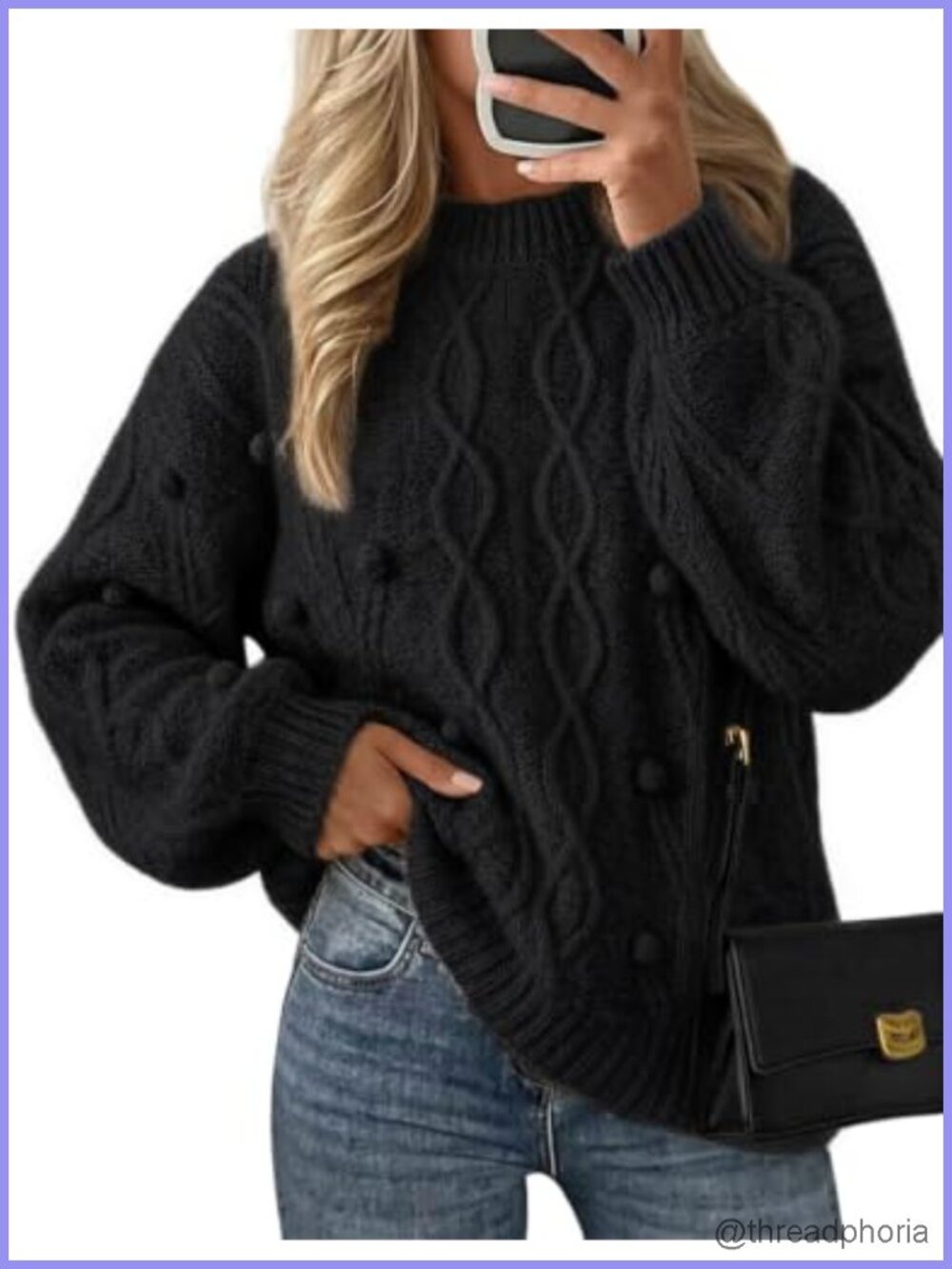 Oversized Cable Knit Sweater Cozy Pullover Winter Fashion
